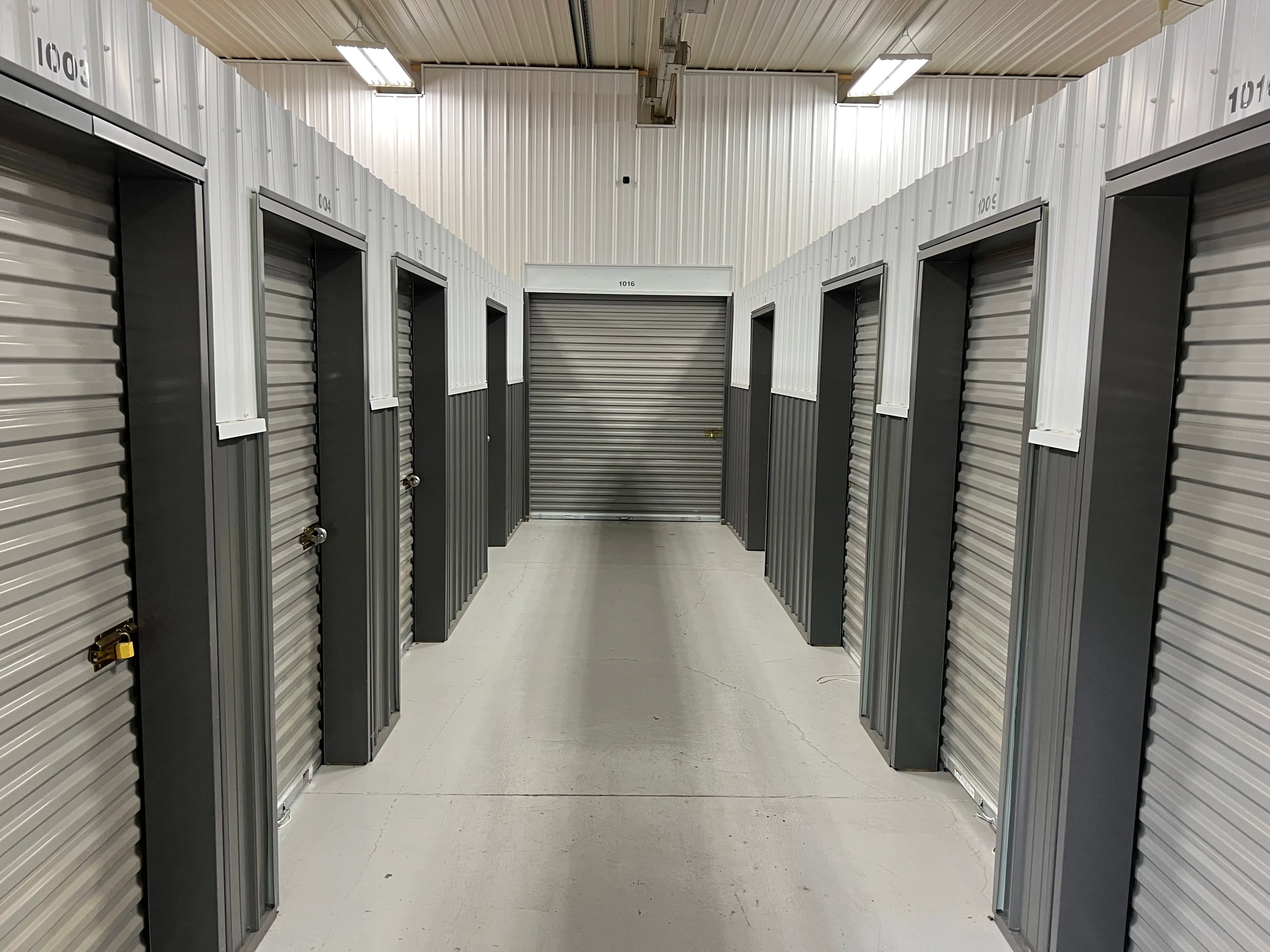 Climate-controlled storage units with indoor access
